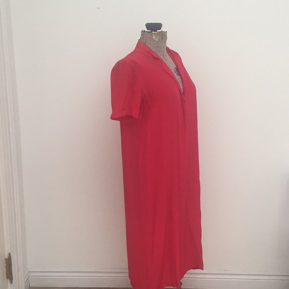 Bright pink 100% silk shirt dress - Picture 6 of 9